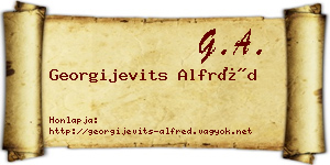 Georgijevits Alfréd névjegykártya